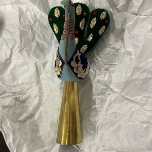 Anthropologie Beaded Peacock Tree Topper